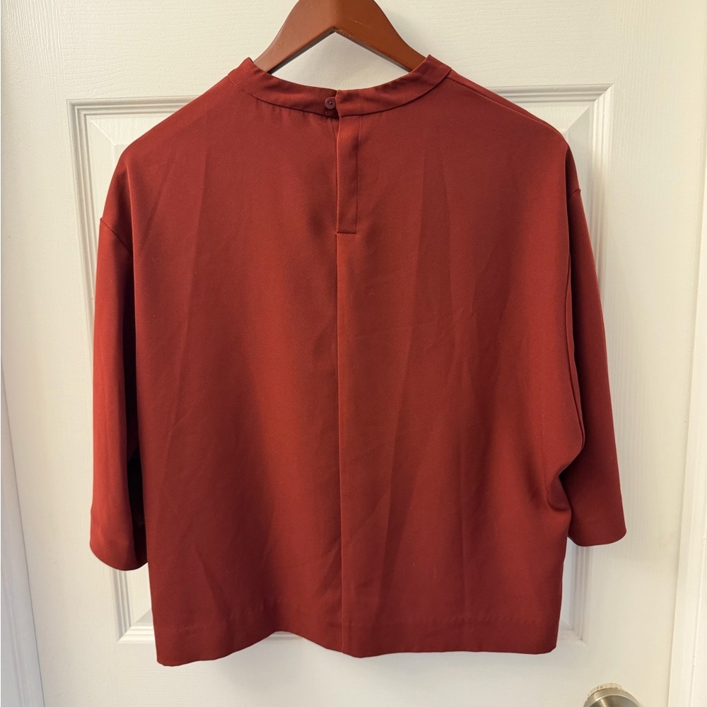 Uniqlo Women's Boxy Long Sleeve Top - Rust Red - Picture 2 of 5